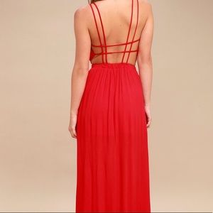 Red maxi dress